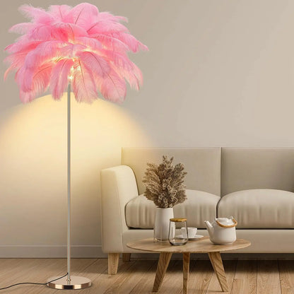 Fluffy Ostrich Feather Floor Lamp