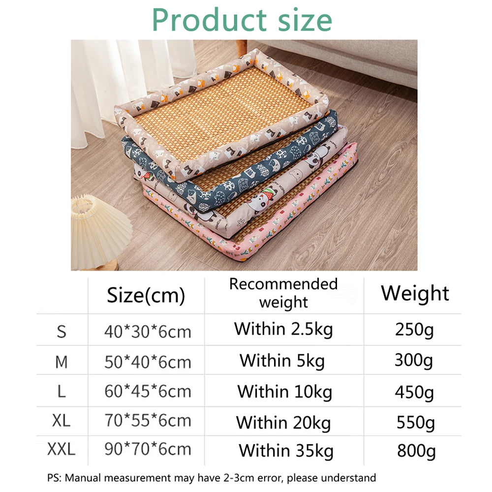 Summer Medium Cat Sleeping Mat Cooling Breathable Small Dog Bed