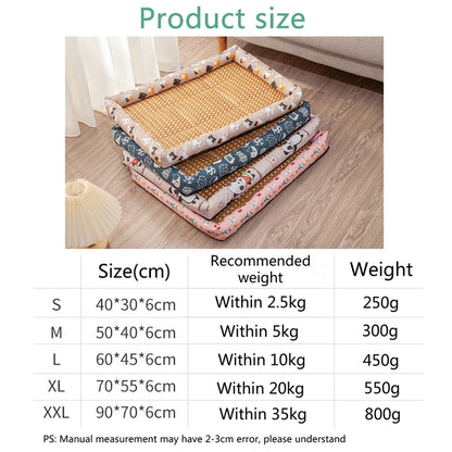 Summer Medium Cat Sleeping Mat Cooling Breathable Small Dog Bed