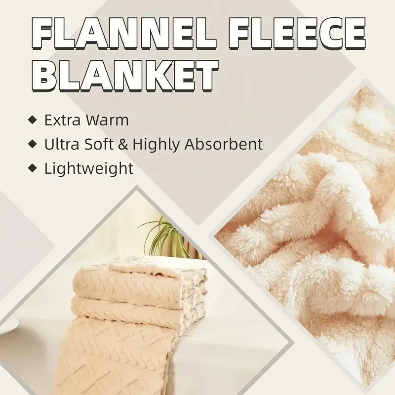 Ultra-Soft 3D Plush 1pc Luxurious Fleece Blanket