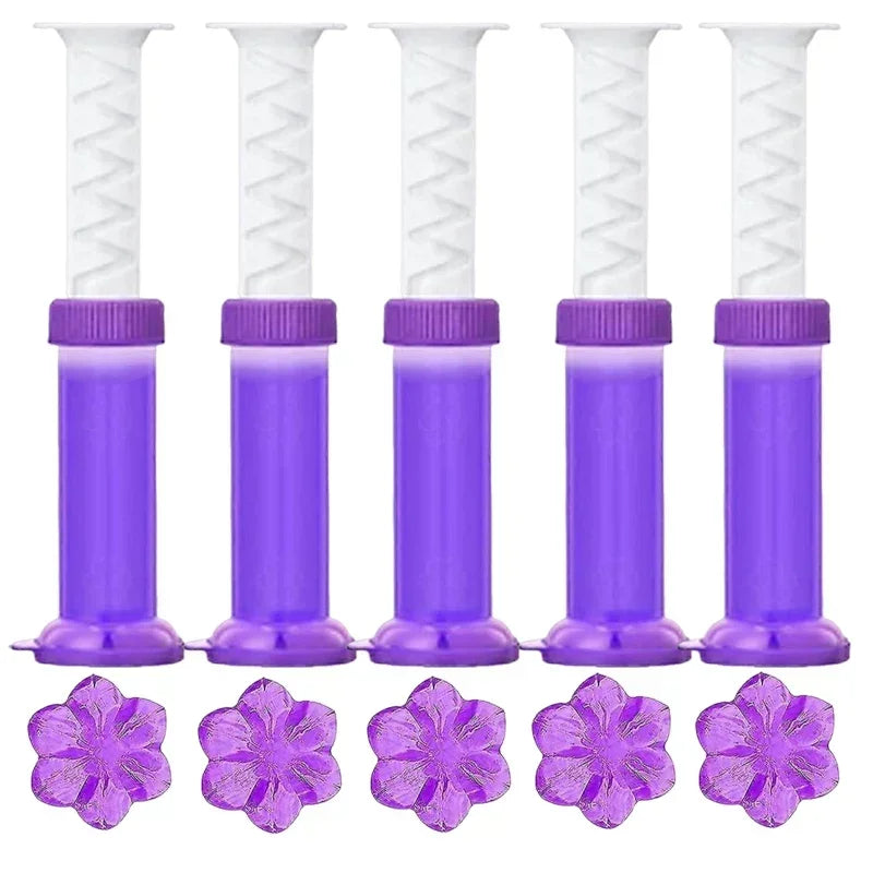 10/1pcs Flower Toilet Cleaner Gel Syringe