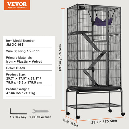 64.6" Rolling Metal Cage