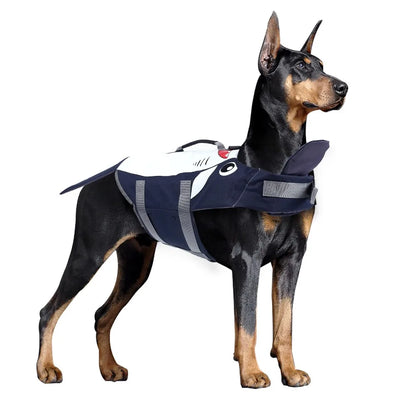 M & L Size Dog Shark Life Jacket Chin Support Floating Vest