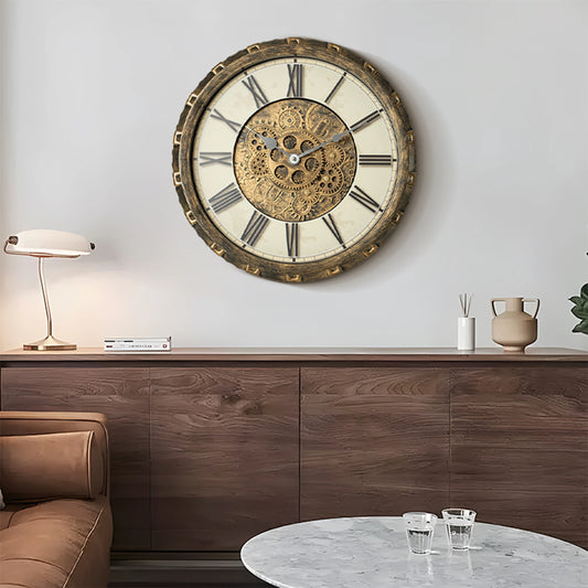 TIMESS 15/18inch Vintage Gear Wall Clock