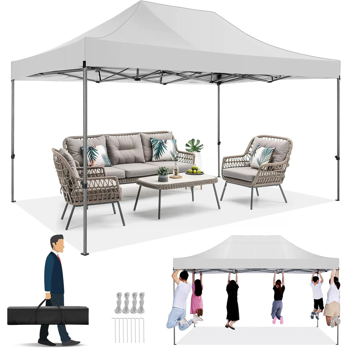 10x15 Heavy Duty Pop up Canopy Ten