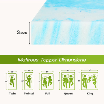 JHK 2-4 Inch Memory Foam Soft Mattress Topper