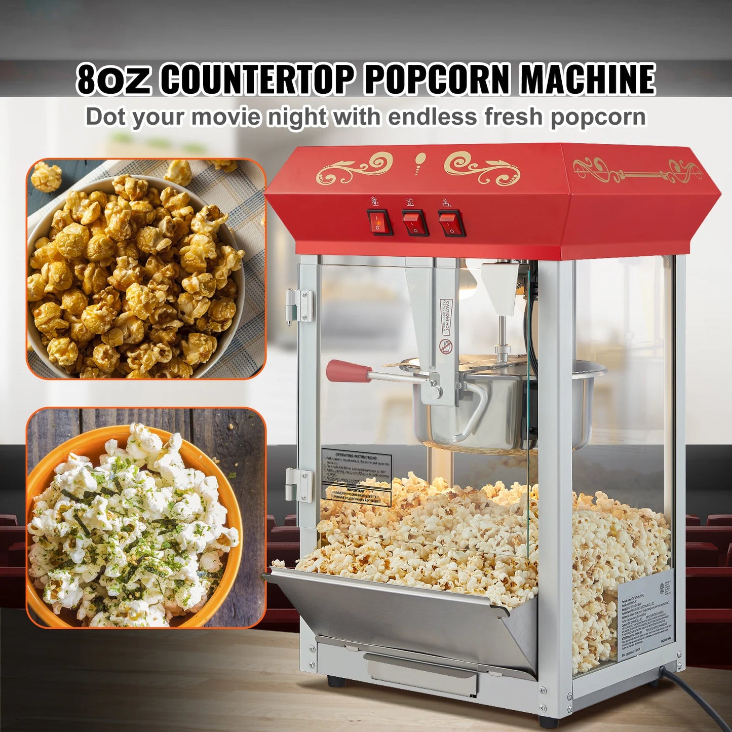8/12Oz Electric Popcorn Maker