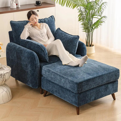 Oversized Accent Chair with Ottoman