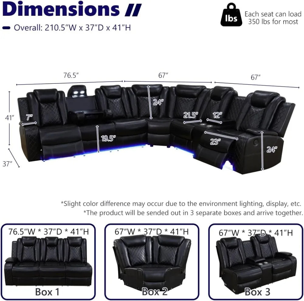 L-Shaped Power Recliner Sofa