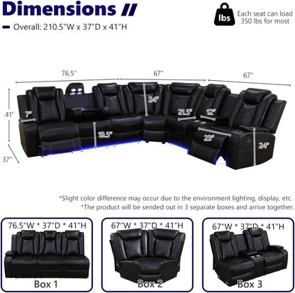 L-Shaped Power Recliner Sofa