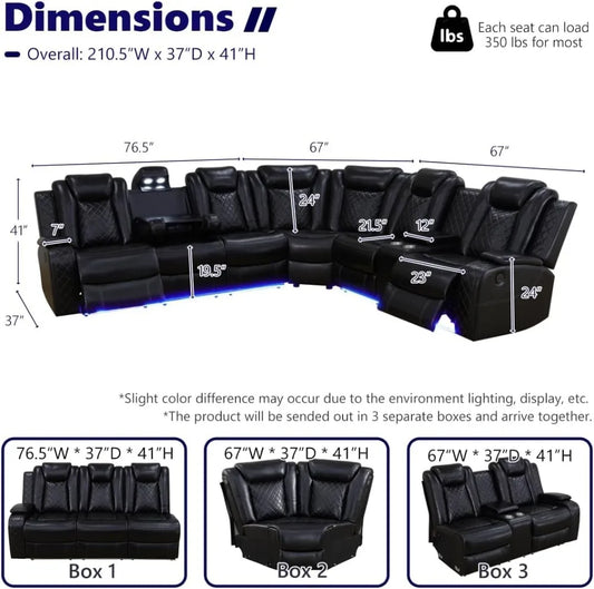 L-Shaped Power Recliner Sofa