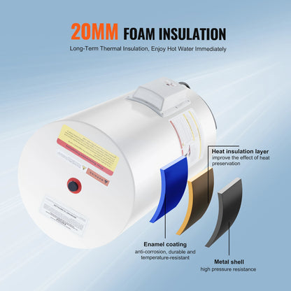 SucceBuy Electric Water Heater 40/70L Tank Instant Hot Water Heater