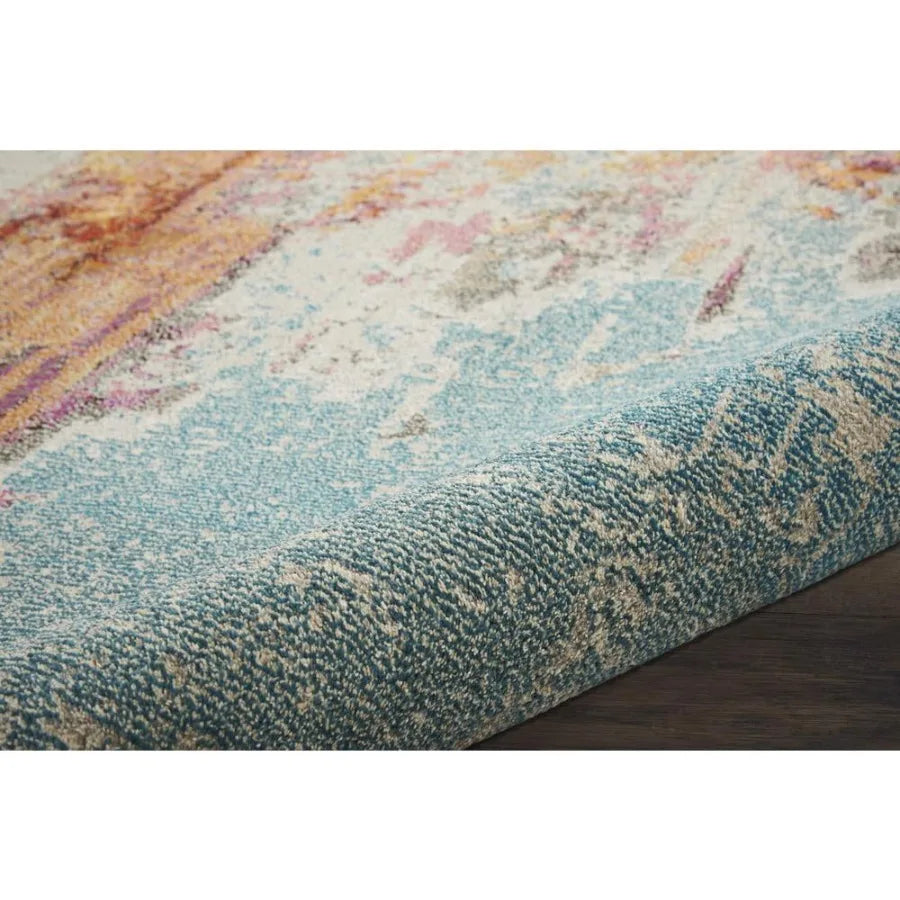 Abstract Sealife 5'3" round Area Rug