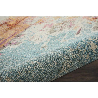 Abstract Sealife 5'3" round Area Rug