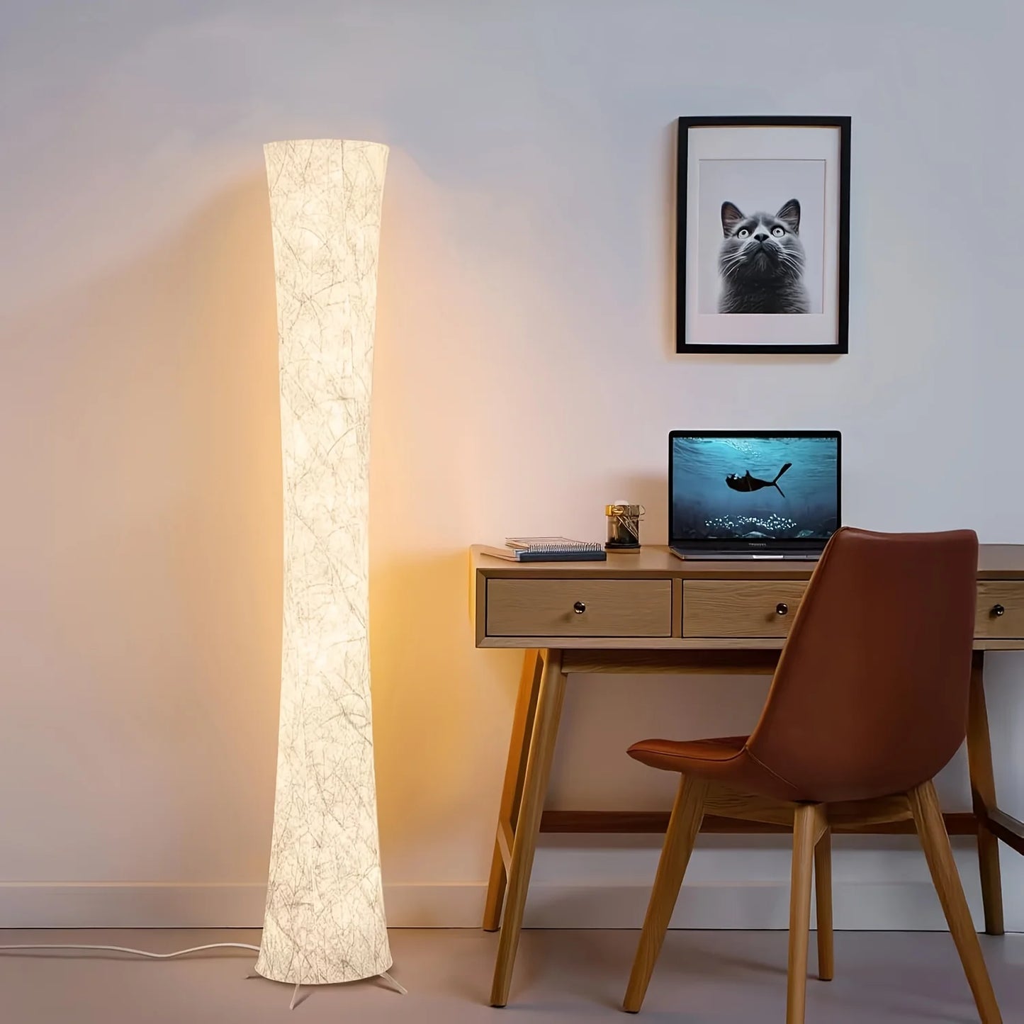 60" Modern Floor Lamp, 3 Color Temperature Light