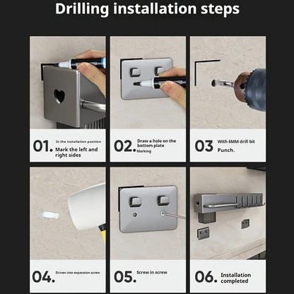 No Drill Wall Mount Kitchen Organizer Knife Rack