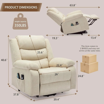 Power Lift Recliner for Elderly, Electric Recliner Chairs with Massage and Heat