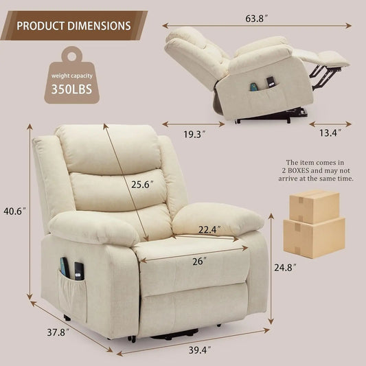 Power Lift Recliner for Elderly, Electric Recliner Chairs with Massage and Heat