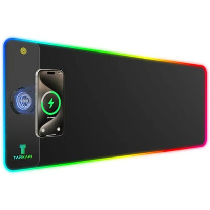 Magnetic Wireless Charging RGB Mouse Pad, Large Gaming Desk Mat Waterproof