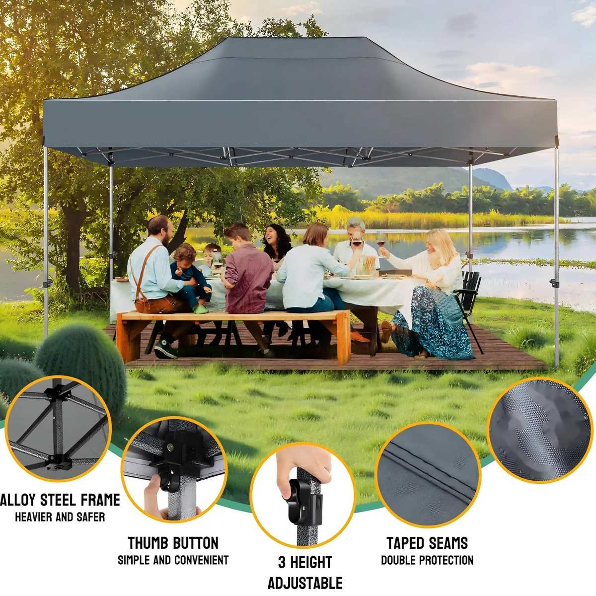 10x15 Heavy Duty Pop up Canopy Ten