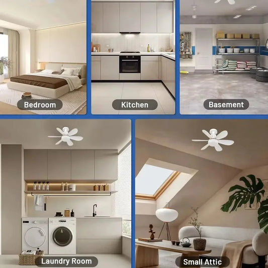 40W Ceiling Fan with Remote Control LED Light