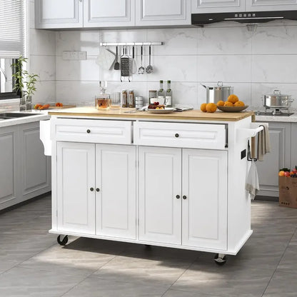 Wood Top and Drop Leaf Breakast Bar on wheels
