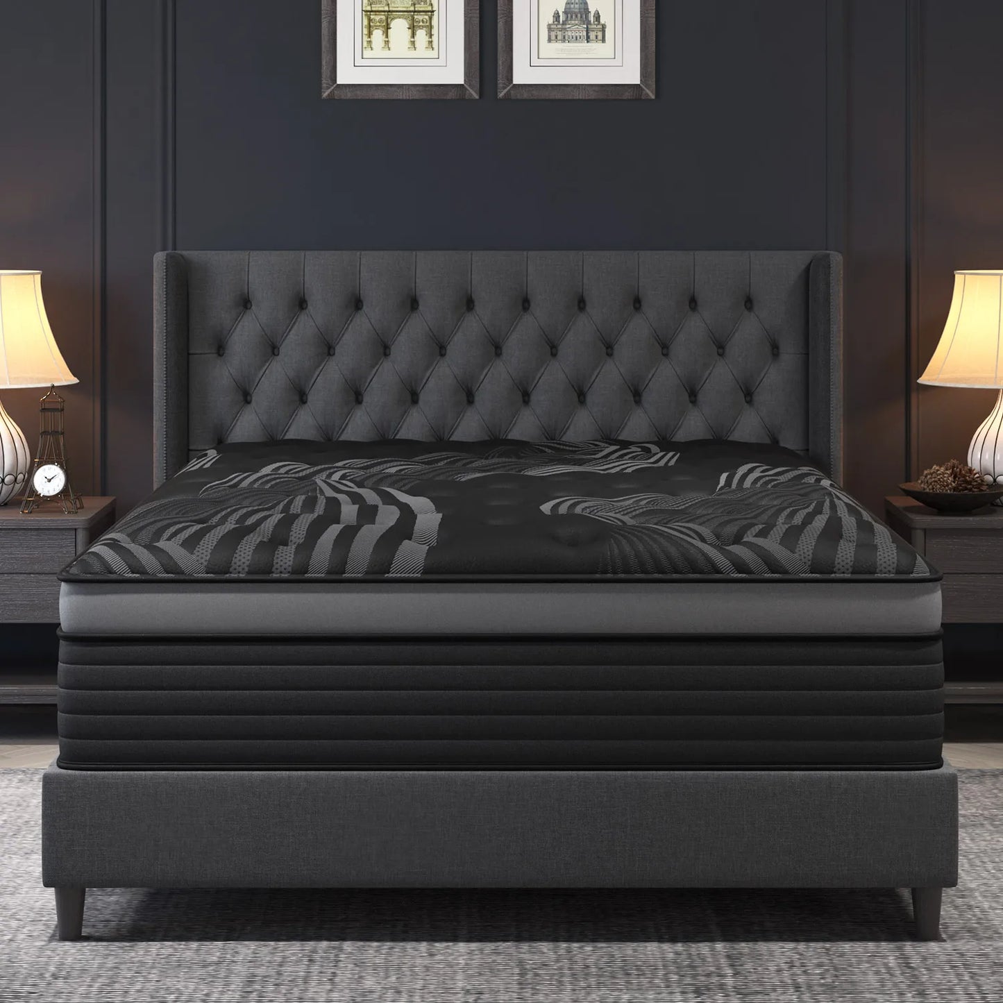 12"14" Gel Memory Foam Hybrid Pocket Spring Mattress Twin Full Queen King