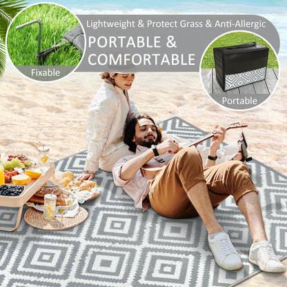 8‘x10' Outdoor Waterproof Recycled Plastic Straw Rug