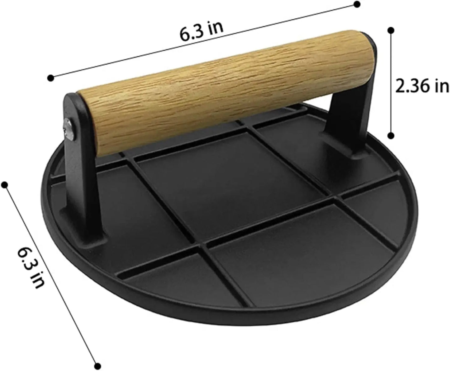Smashed Burger Press with Wood Handle