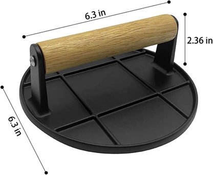 Smashed Burger Press with Wood Handle