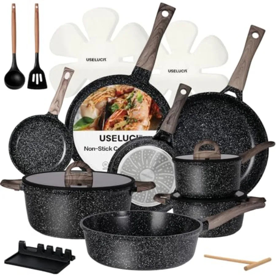 Non Stick Non-Toxic 22 Pcs Ceramic Cookware Set
