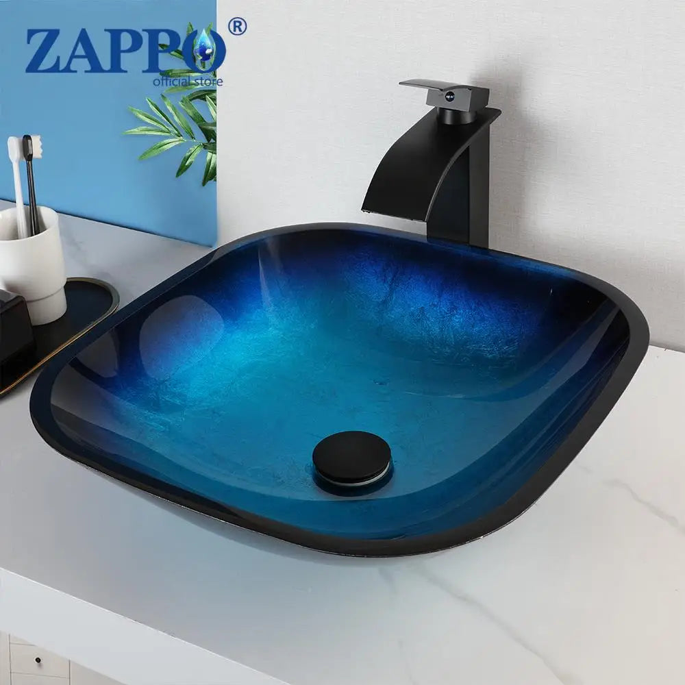 Tempered Glass Bathroom Vessel Sink