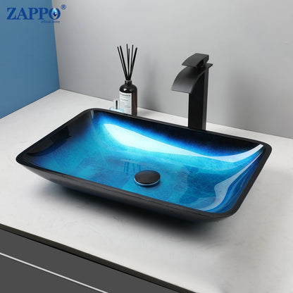 Tempered Glass Bathroom Vessel Sink