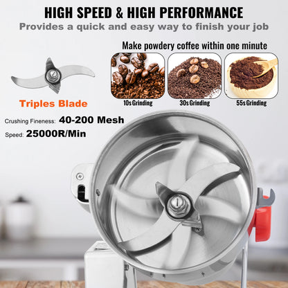 SucceBuy 150-2500g Electric Grain Mill Grinder
