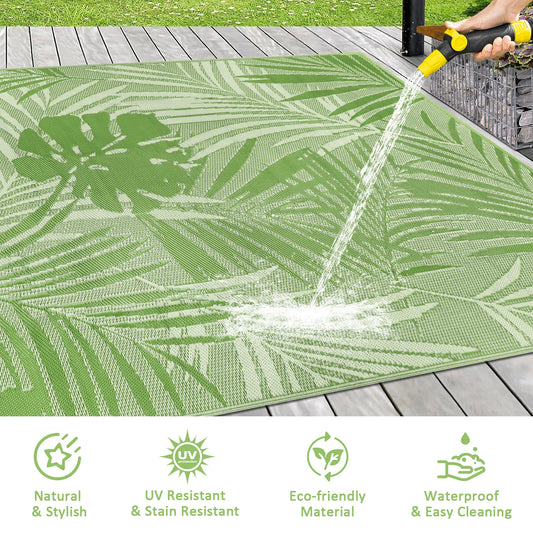 8‘x10' Outdoor Waterproof Recycled Plastic Straw Rug