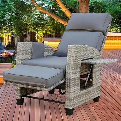 Outdoor Wicker Recliner Chair