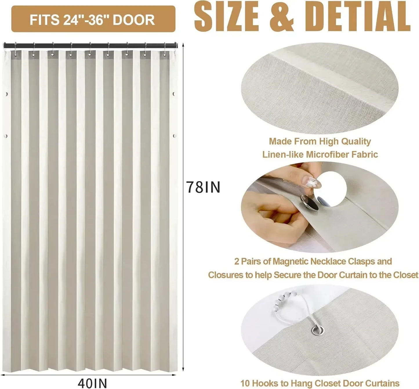 Privacy Folding Door Curtain Double Sided Magnet Design