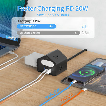 US-standard mini socket with PD18W fast charging