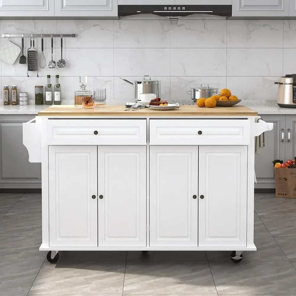 Wood Top and Drop Leaf Breakast Bar on wheels