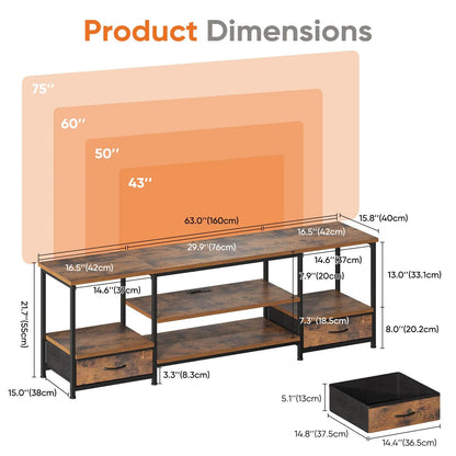 63IN Wooden Tv Stand