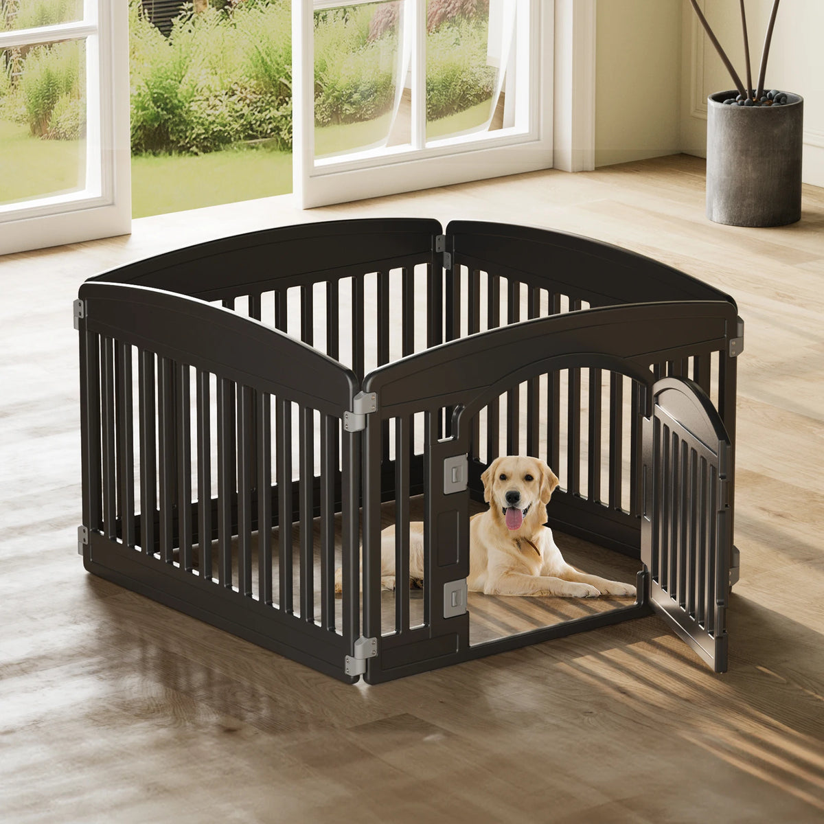 JHK Plastic Dog Playpen 6 Panel 24IN Expandable
