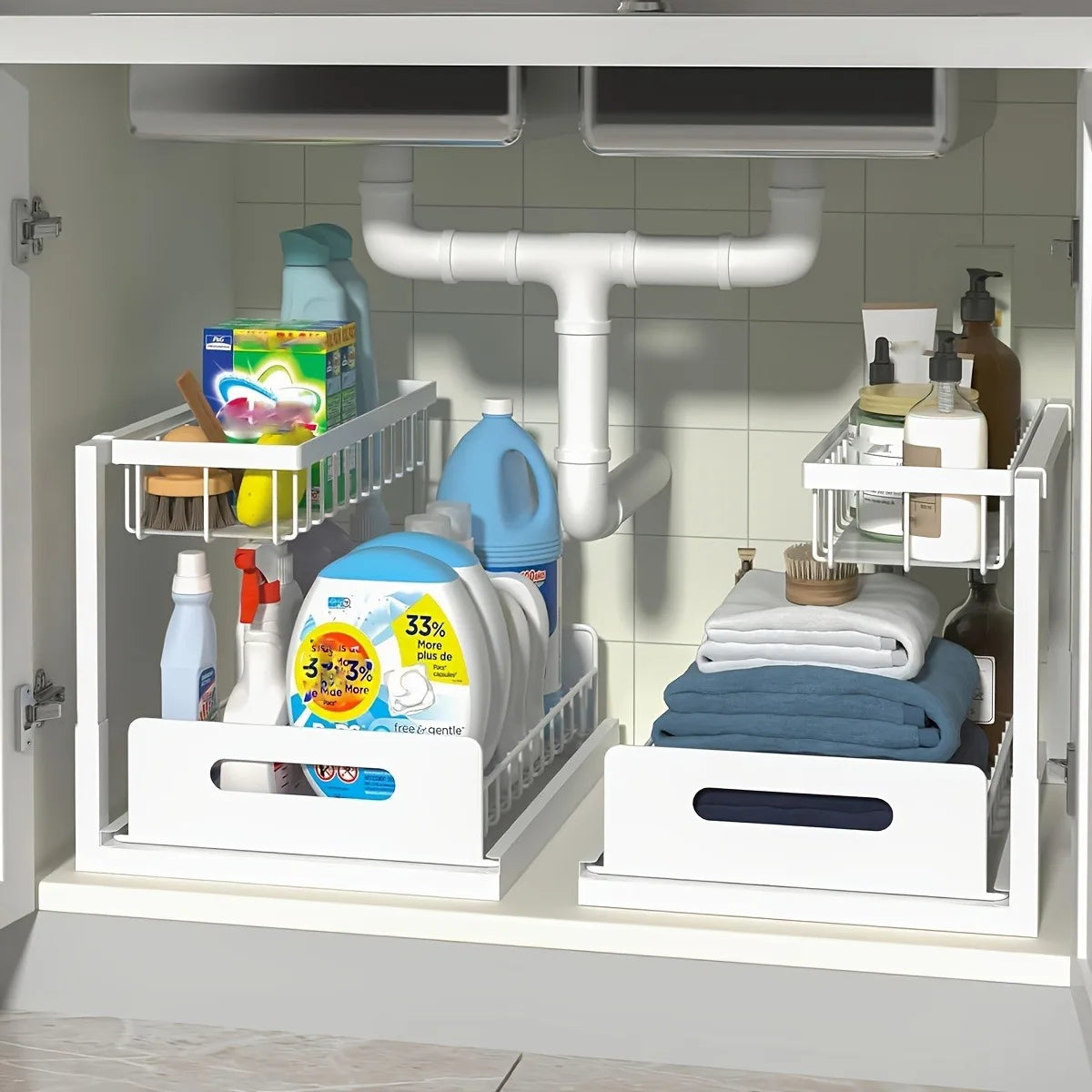 [Sliding Pull-out Cabinet Rack]