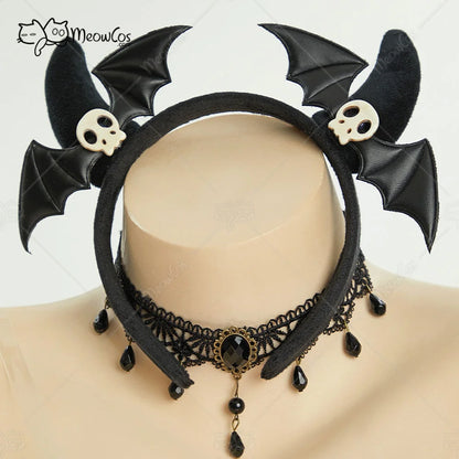 MEOWCOS Gothic Halloween Set V-neck Corset and Double Layered Skirt