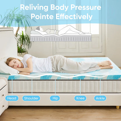 Queen Size Thick Gel  Cooling Mattress Soft and Breathable Bed Topper