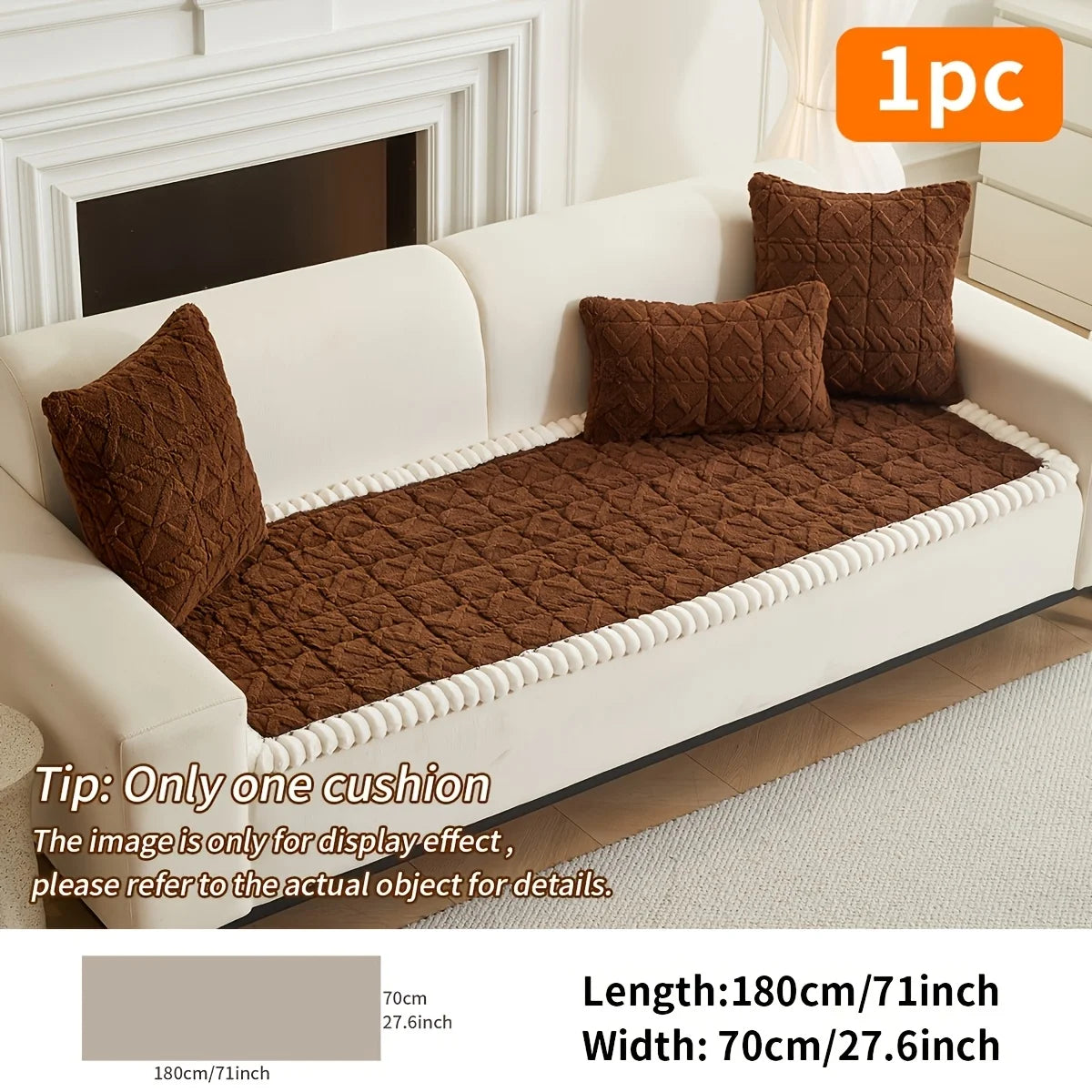 1pc Thickened Polyester Soft Quilted Sofa Cushion