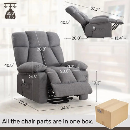 Power Lift Recliner for Elderly, Big and Tall Lift Chair with Massage and Heat