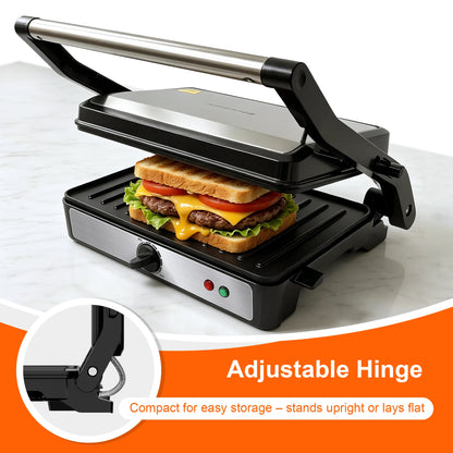 2-Slice Sandwich Maker, 900W Indoor Grill & Panini Press