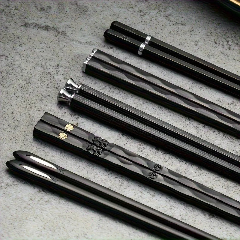 Home Kitchen Black Alloy Chopsticks
