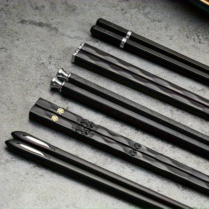 Home Kitchen Black Alloy Chopsticks