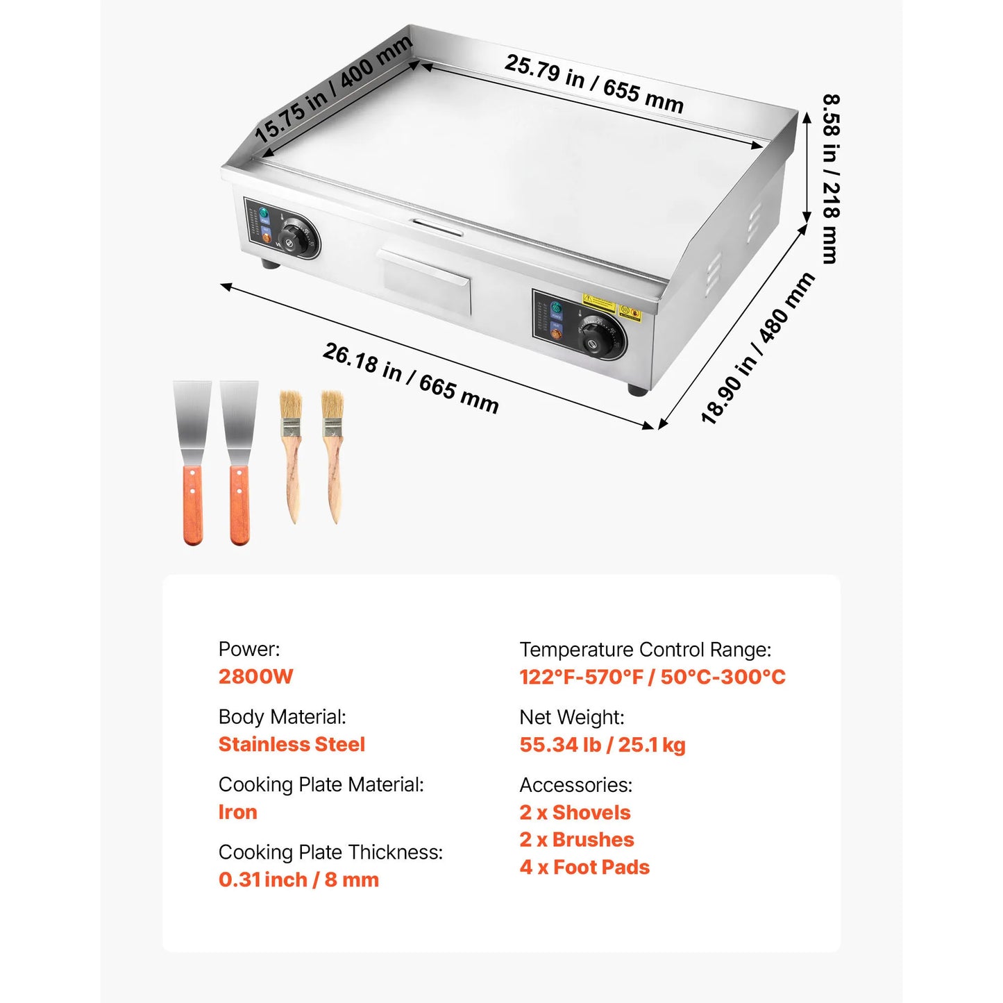 SucceBuy Commercial Electric Griddle